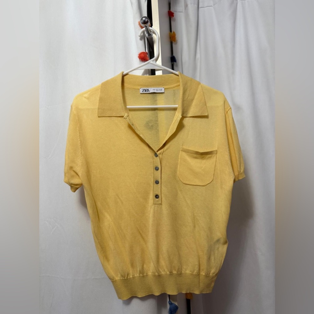 Yellow Collared Zara Top